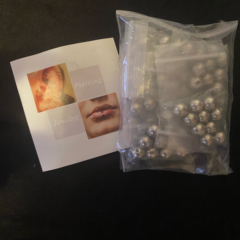 Silver Piercing Jewelry Set